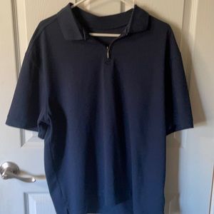 Costco brand, dark blue 1/4 zip polo